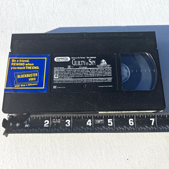 Blockbuster Home Video CASSETTE ONLY Guilty as Sin SO CHEAP - Picture 1 of 6